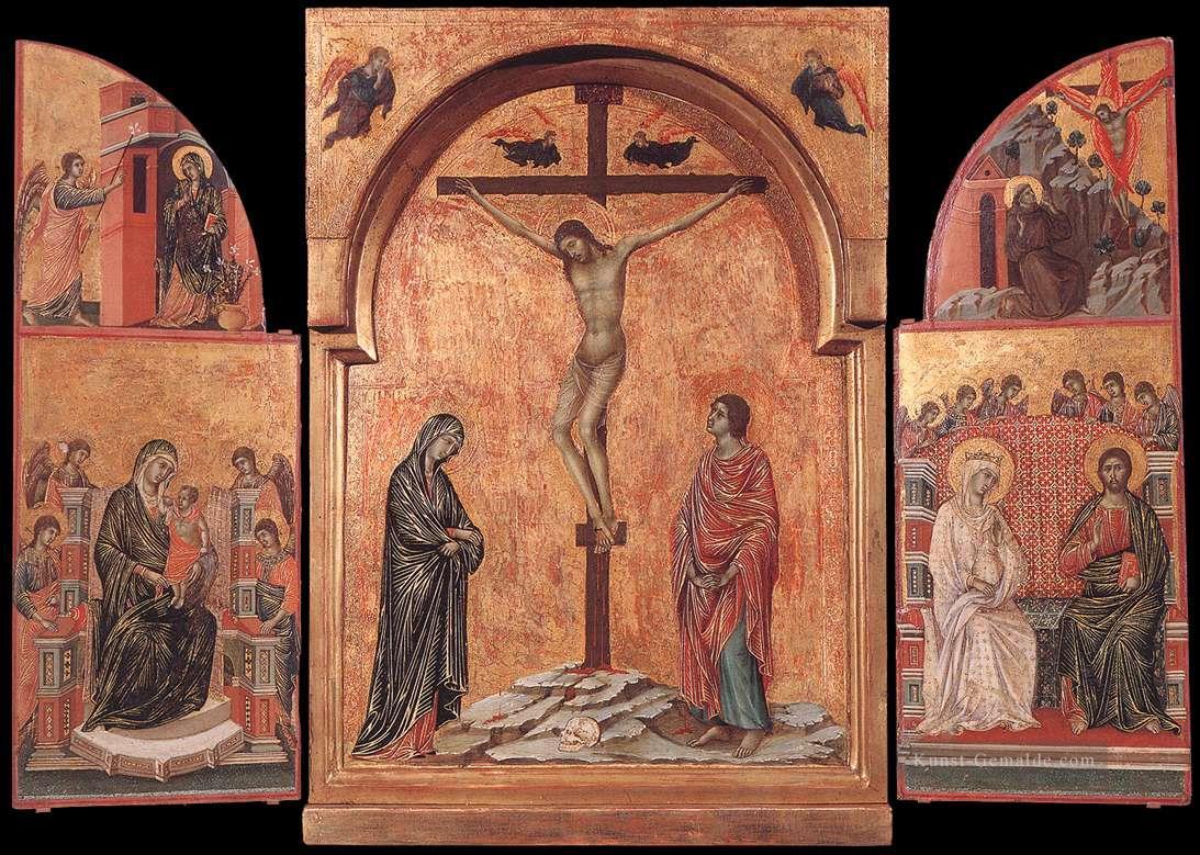 Triptychon 2 Schule Siena Duccio Ölgemälde